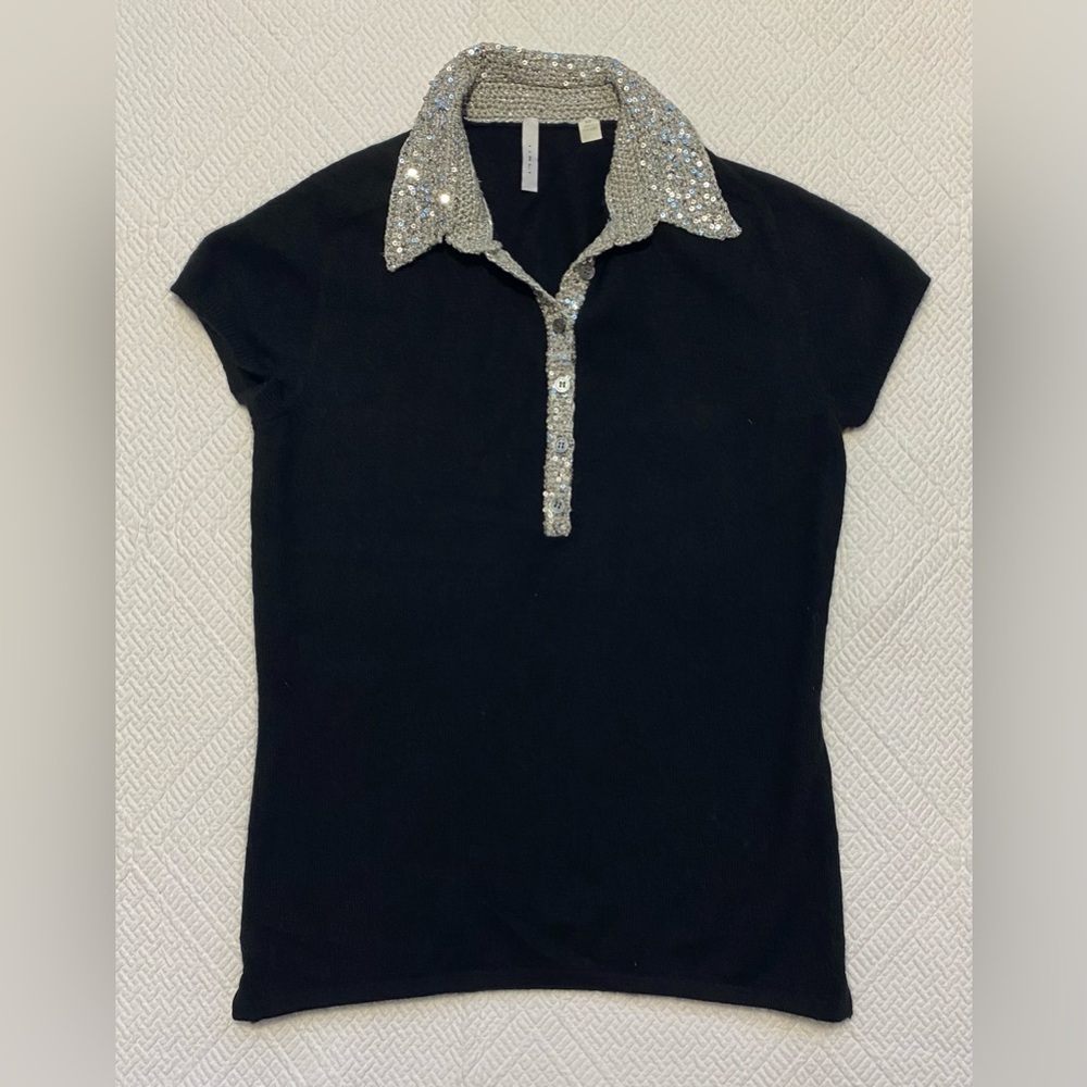 Iisli silver sequin cashmere sweater